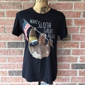 Make Sloth Great Again Shirt, Hot Topic XS Black Matter